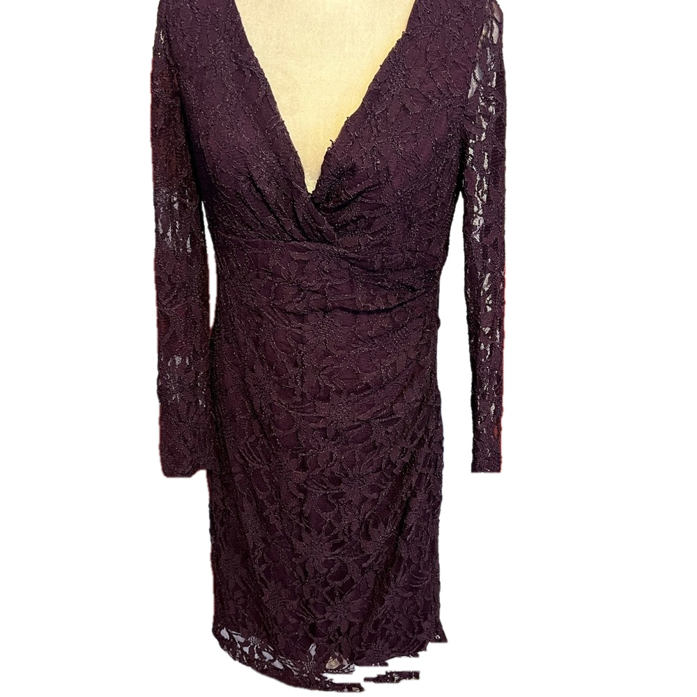 Ralph Lauren Deep Purple Lace Midi Dress